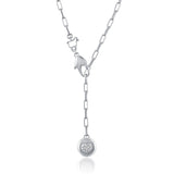 Silver Love EWE Lariat Necklace with diamonds