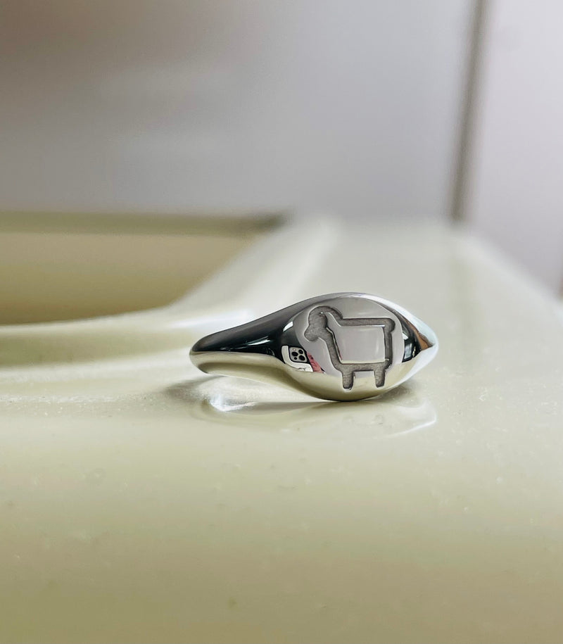 BE EWE Oval Signet Ring in Sterling Silver