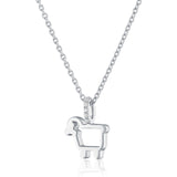 'Ewe Shine' Lamb Necklace with Diamond Bail