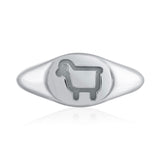 Lamb Sterling Silver Oval Signet Ring
