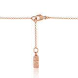 14K Rose Gold Mini Logo Necklace with Floating Diamond