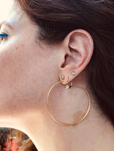 *18K Yellow Gold and Diamond 'Around The Way Girl' Hoop Earrings
