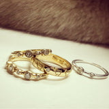Stackable rings in BE EWE Collection with diamonds 