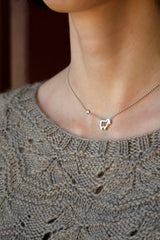 Rose Gold small signature lamb necklace with diamond