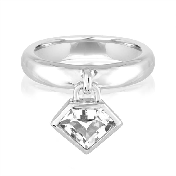 *Sterling Silver Super Polished Charm Ring