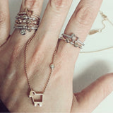 Stackable rings with diamonds by Julie Lamb