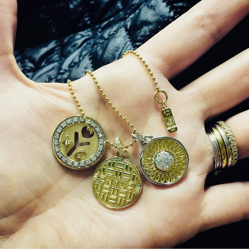 18K Yellow Gold NYC 'Make It There' Subway Token Necklace