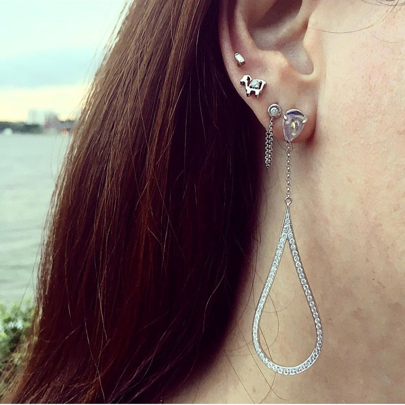 Julie Lamb designer jewelry earrings in silver and diamonds
