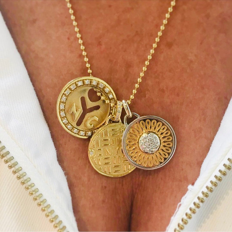 18K Yellow Gold NYC 'Make It There' Subway Token Necklace