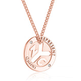 14K Rose Gold NYC Love Subway Token Necklace