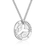 14K WHITE GOLD NYC Subway Token Necklace