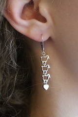 Silver Love EWE leverback Earrings