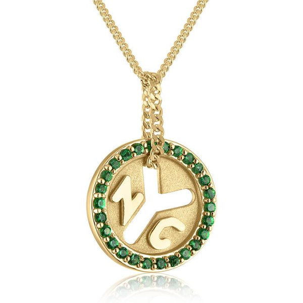 *18K Yellow Gold NYC 'True Colors' Token Necklace