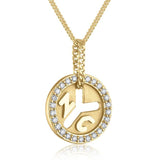 *18K Yellow Gold NYC 'True Colors' Diamond Token Necklace
