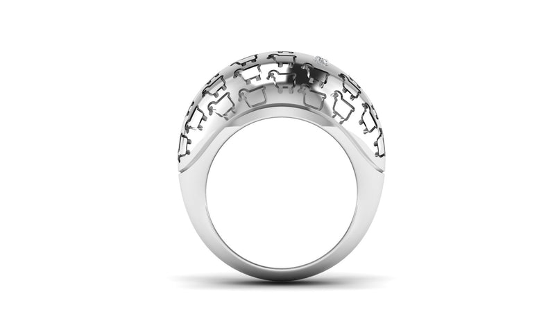 Side look of Sterling Silver Be Herd Bombay Ring