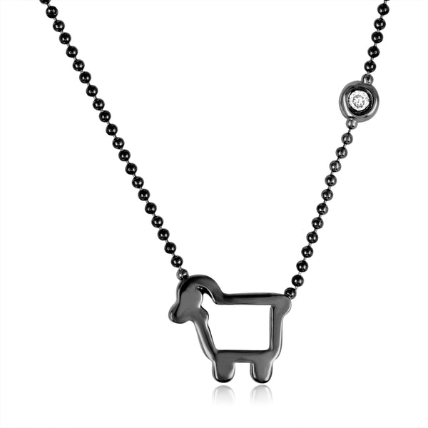 black sheep necklace in dark sterling silver