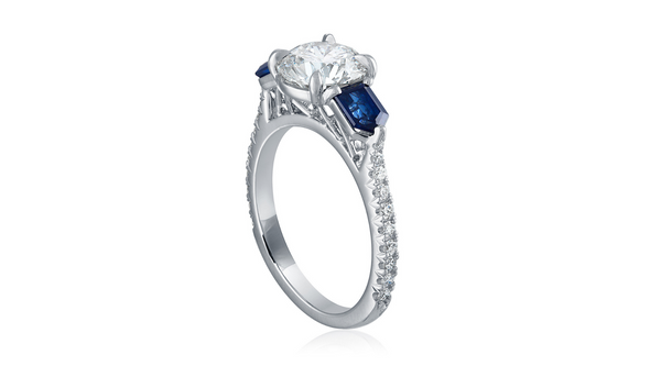 Sapphire and Diamond Engagement Ring by Julie Lamb