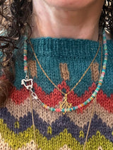 Rainbow Opal & Chunky Sterling Logo Necklace