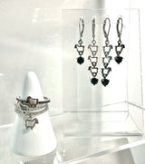 Black & Sterling 'Ewe Rock' Leverback Earrings
