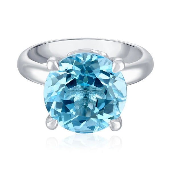 Sterling Silver 'Love Ewe LOTS' Blue Topaz Ring