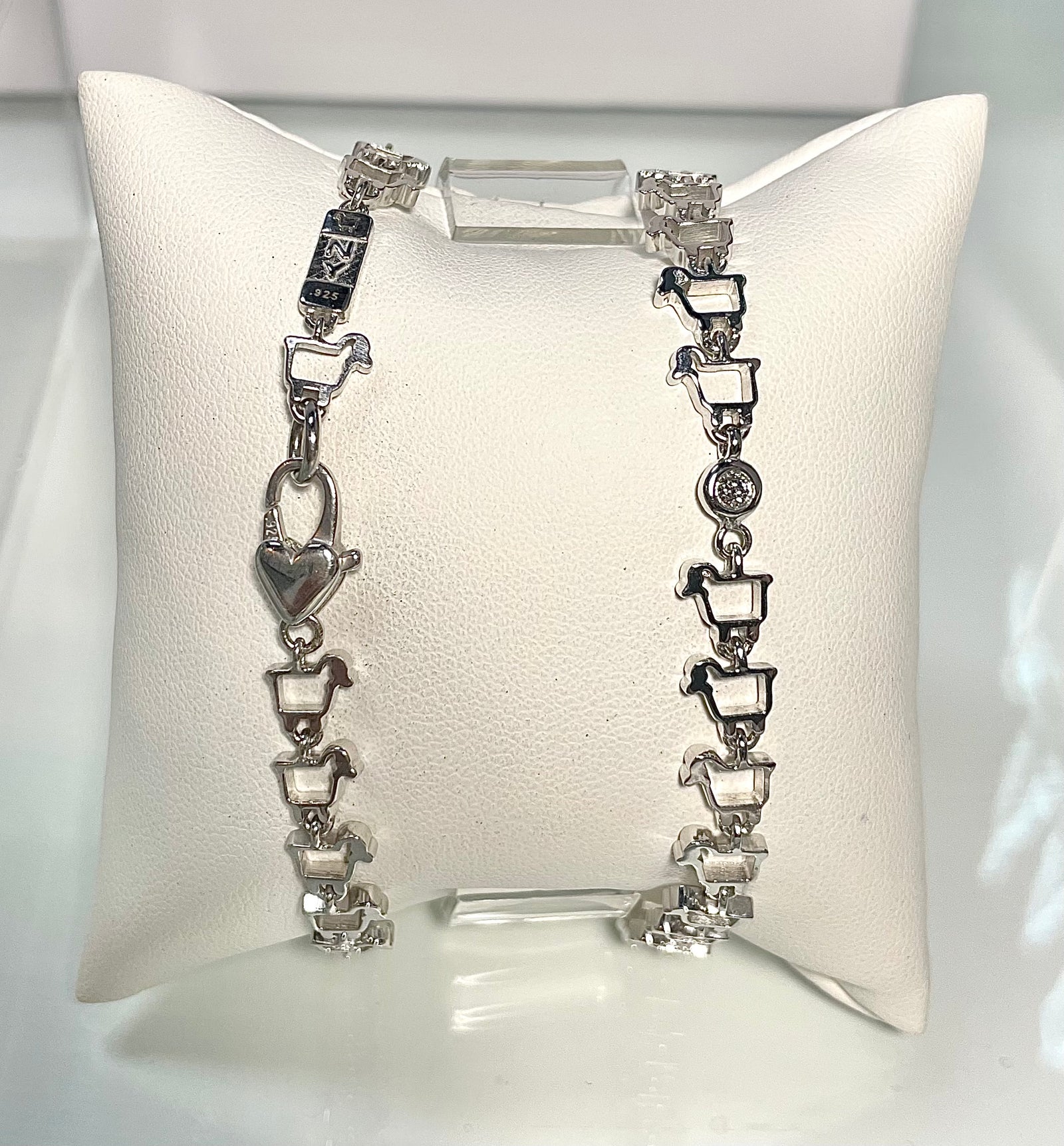 Sterling Silver Lamb Jewelry Logo Link Bracelet - Julie Lamb