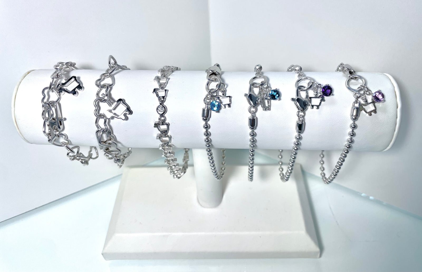 Sterling Silver Lamb Jewelry Logo Link Bracelet - Julie Lamb