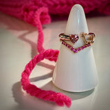 14K Rose Gold 'Ewe Rock' Pink Heart Ring