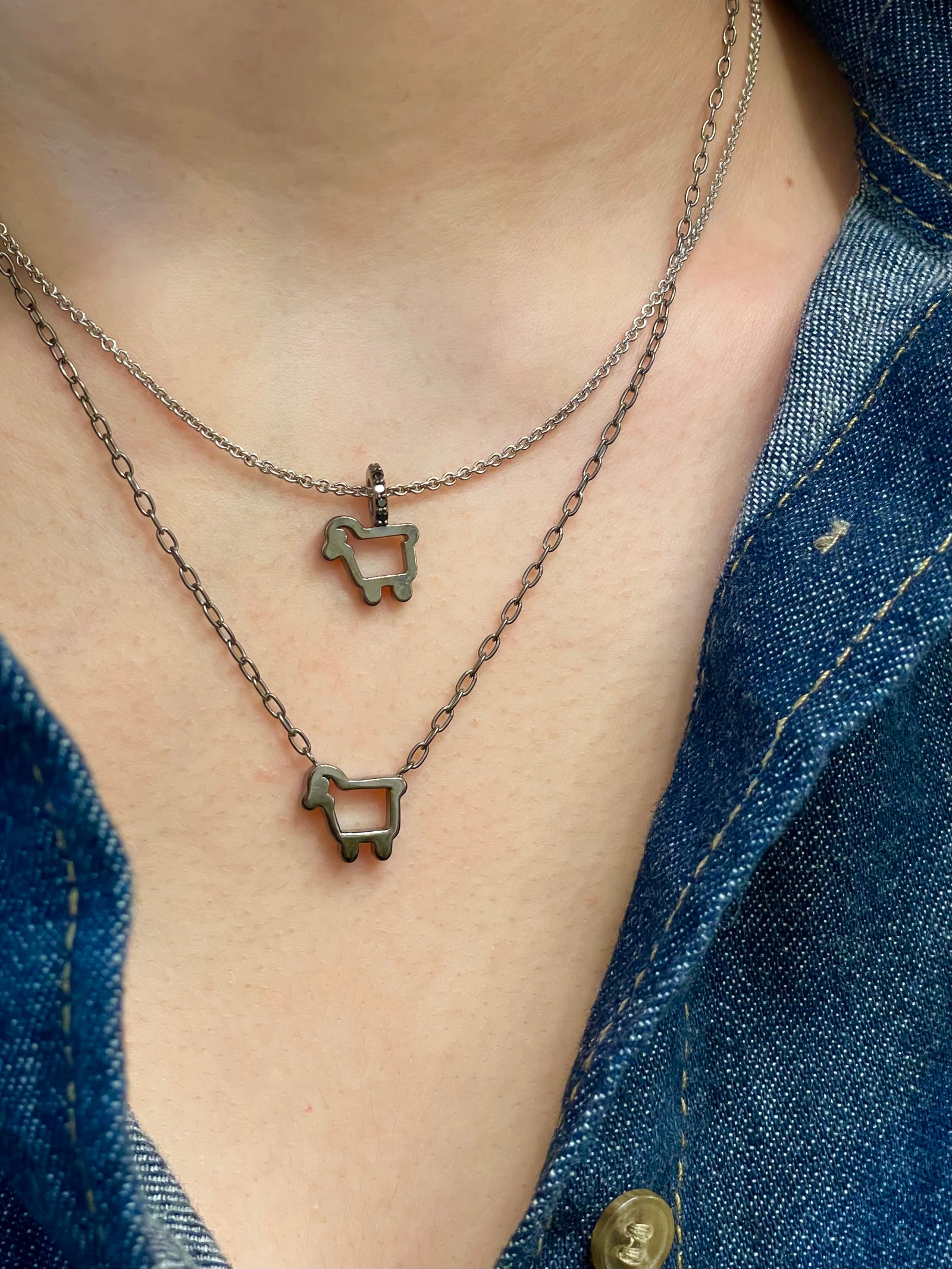 Small Signature Silver Necklace Lamb Jewelry - Julie Lamb