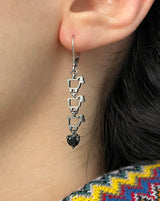 Black & Sterling 'Ewe Rock' Leverback Earrings