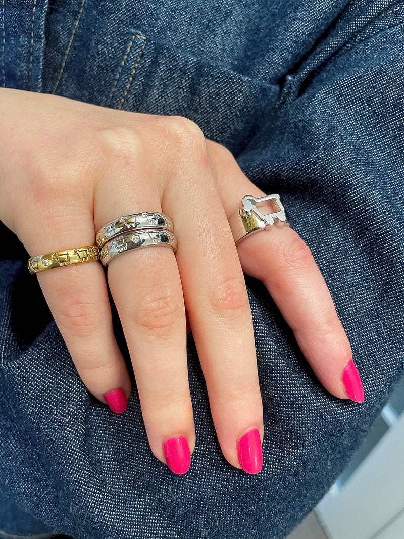 Sterling Silver Sheep Line Dance Band Ring