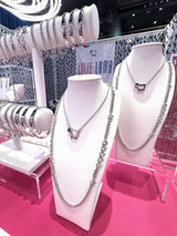 SWEATER LINK Necklace, Sterling Silver or 2Tone