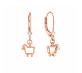 14K Rose Gold & Diamond Mini Logo Leverbacks