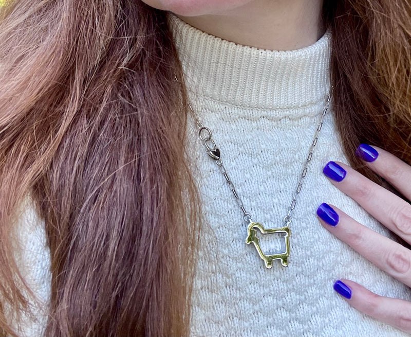 'BIG LAMB on Campus' Sterling Silver Necklace