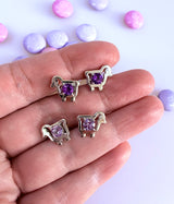 SUPERSIZED SHEEP STUDS, Sterling & Amethyst