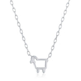 'Only Ewe' Bright Sterling Silver Lamb Necklace