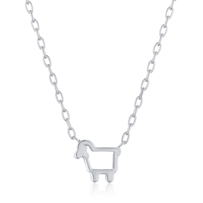 'Only Ewe' Bright Sterling Silver Lamb Necklace