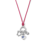STERLING SILVER Mini Charm Cluster on Color Cord