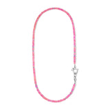Pink Opal & Chunky Sterling Logo Necklace