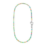 Rainbow Opal & Chunky Sterling Logo Necklace