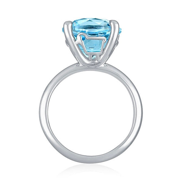 Sterling Silver 'Love Ewe LOTS' Blue Topaz Ring