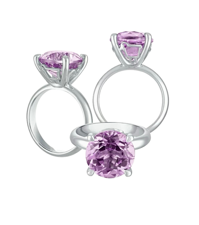 Sterling Silver 'Love Ewe LOTS' Pink Amethyst Ring