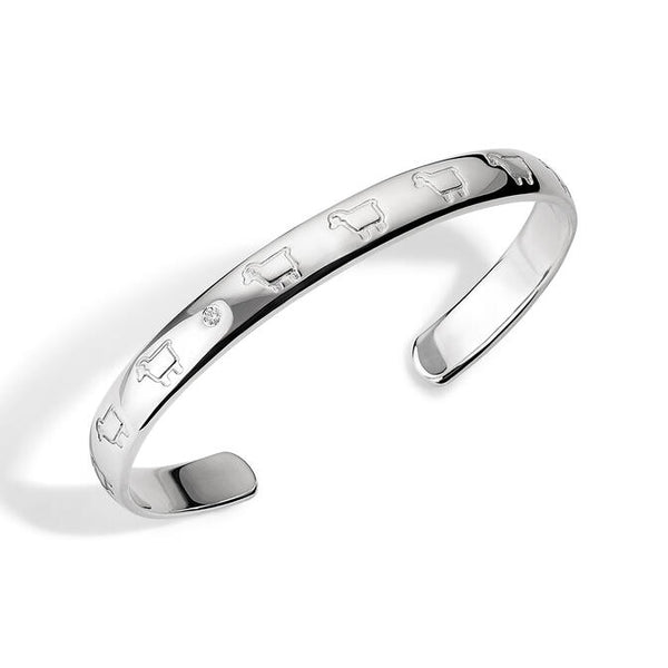 STERLING SILVER 'LINE DANCE' LAMB CUFF BRACELET