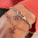 14K Gold Bead Chain Bracelet with Mini Charms