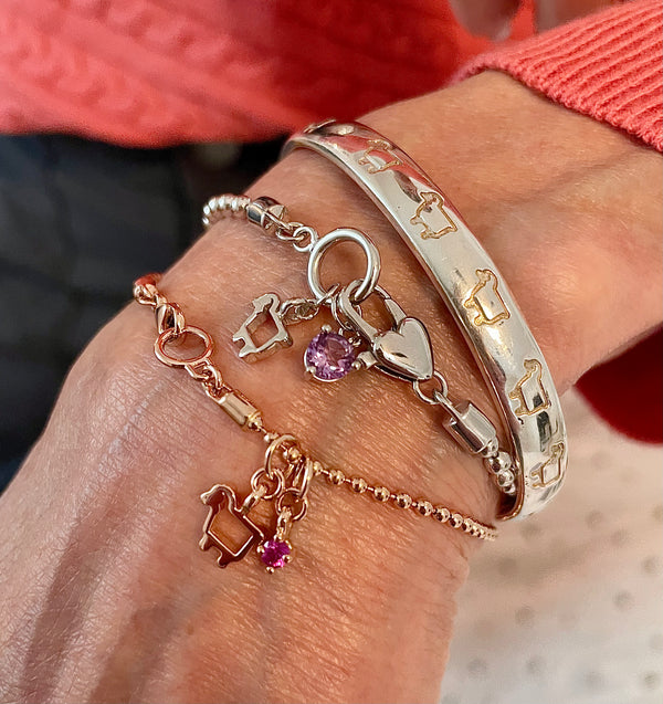 STERLING SILVER 'LINE DANCE' LAMB CUFF BRACELET