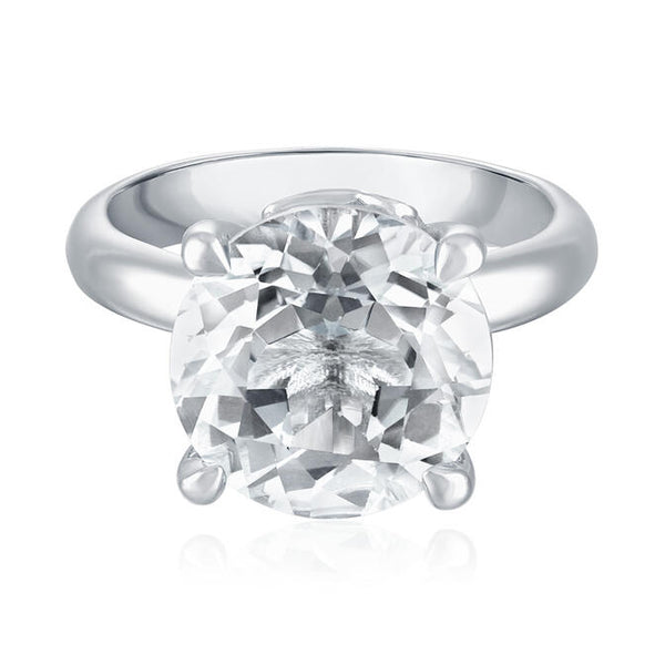 Sterling Silver 'Love Ewe LOTS' White Topaz Ring