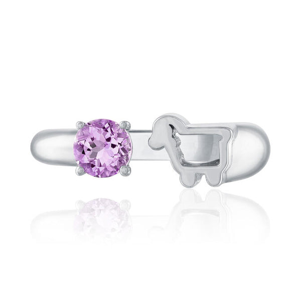 Sterling Silver 'Ewe Rock' Amethyst Ring