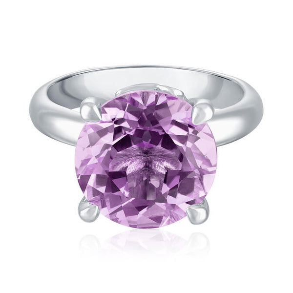 Sterling Silver 'Love Ewe LOTS' Pink Amethyst Ring