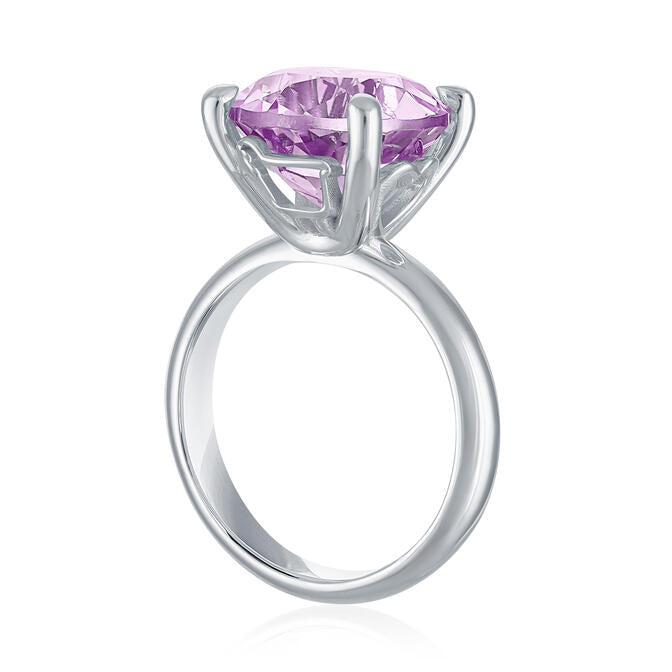 Sterling Silver 'Love Ewe LOTS' Pink Amethyst Ring