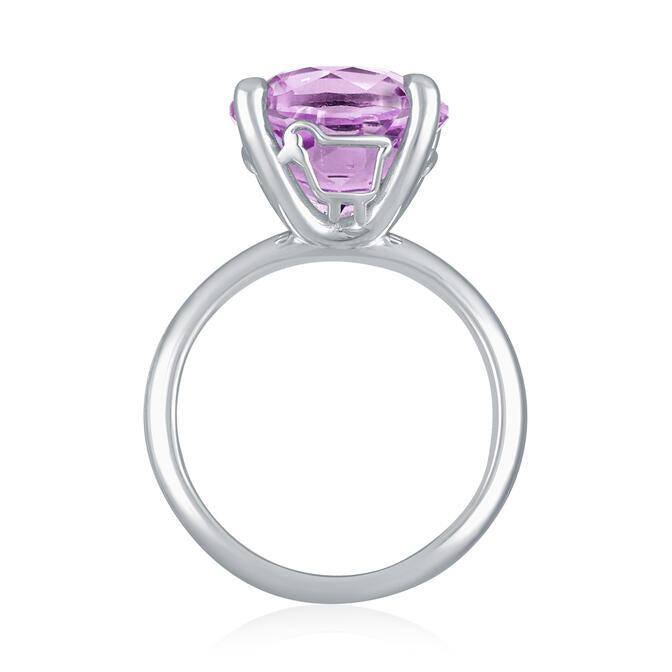 Sterling Silver 'Love Ewe LOTS' Pink Amethyst Ring