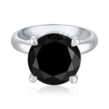 Sterling Silver 'Love Ewe LOTS' Black Spinel Ring